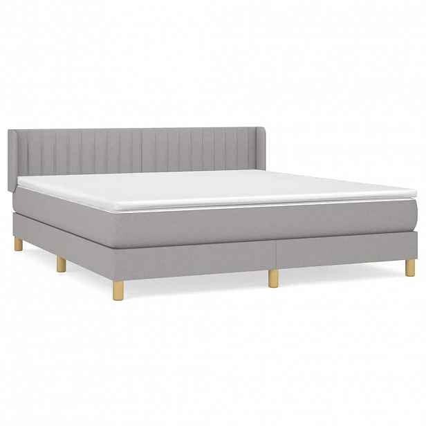 vidaXL Box spring postel s matrací světle šedá 160 x 200 cm textil