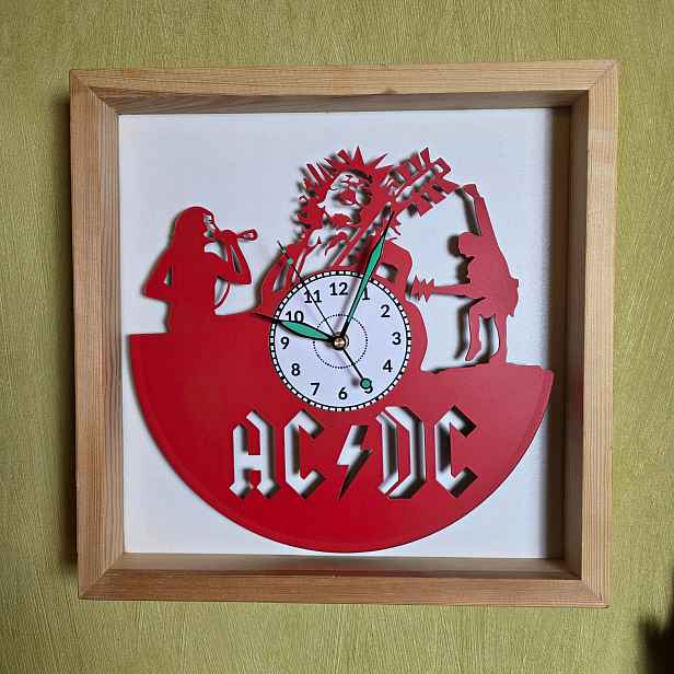 Ac/dc Dárek Originální dekorace do domu Hodiny z vinylové desky