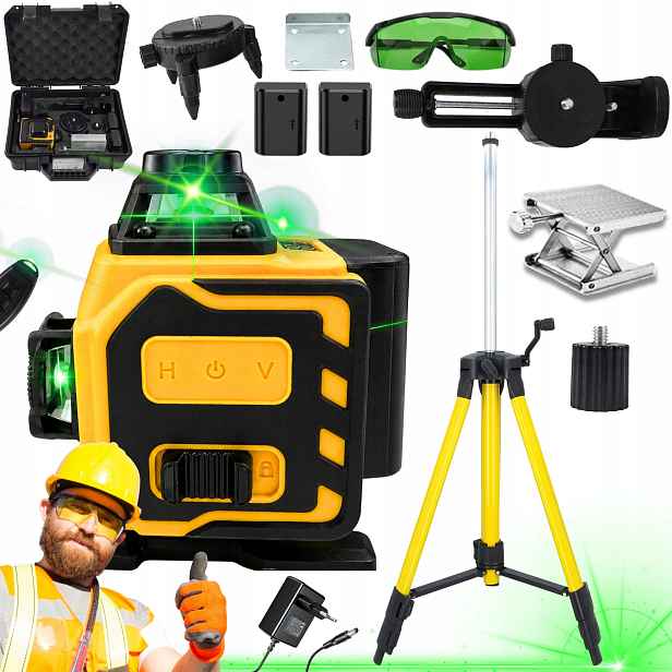 4D Laserová Vodováha 16 Křížových Linií 360 Laserová Sada Stativ Tripod