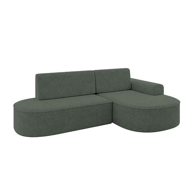 ALTDECOR ROHOVÁ SEDAČKA s funkcí spaní a otomanem, pravá MARI-L1-S 283x167x85 Zelená Žinylka