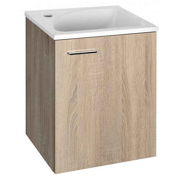 Aqualine Keramia Fresh - Umyvadlová skříňka 40x50x32 cm, dub platin 51048DP
