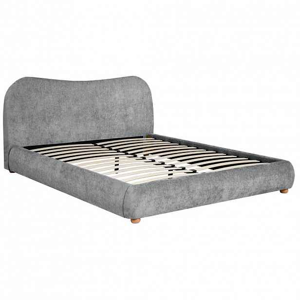 Beautysofa ČALOUNĚNÁ POSTEL Sonho, dvoulůžko 160x200 cm bez matrace, žinylková látka, šedá