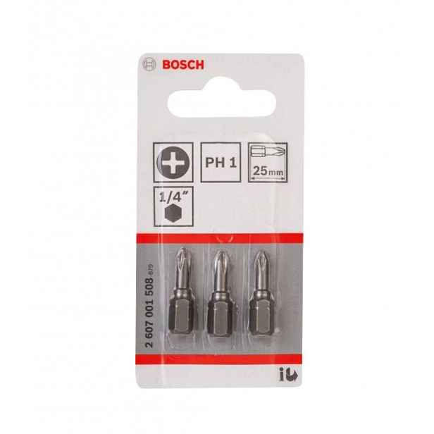 Bosch - Sada bitů PH1, délka 25 mm, 3 ks 2607001508