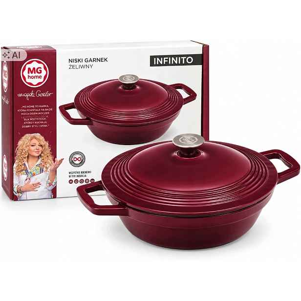 Hrnec litinový Mg Home Infinito 2,4L 27 cm bordó s poklicí