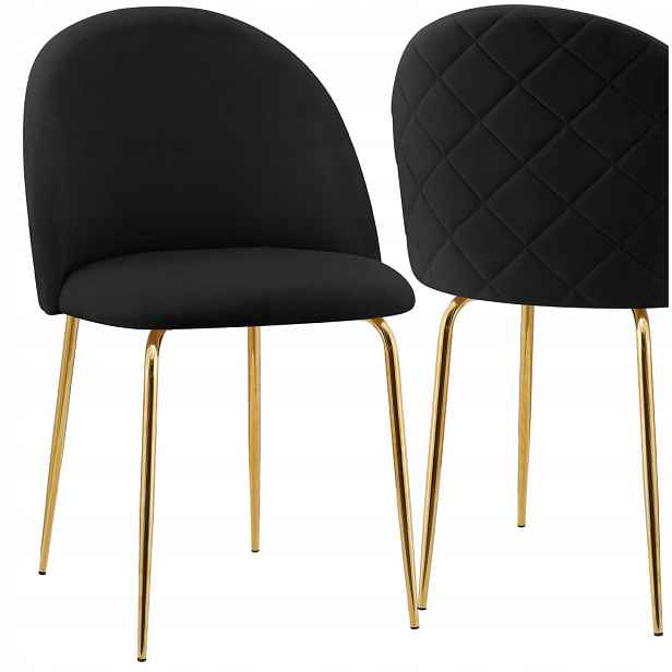 Sametová židle Fargo Gold Velvet černá