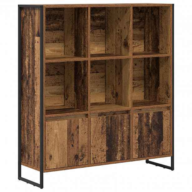 vidaXL Knihovna 99,5 x 30 x 108 cm Kompozitní dřevo Staré dřevo