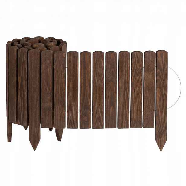 Dřevěný plot zahradní trávníkový lem rollborder hnědý 200x30