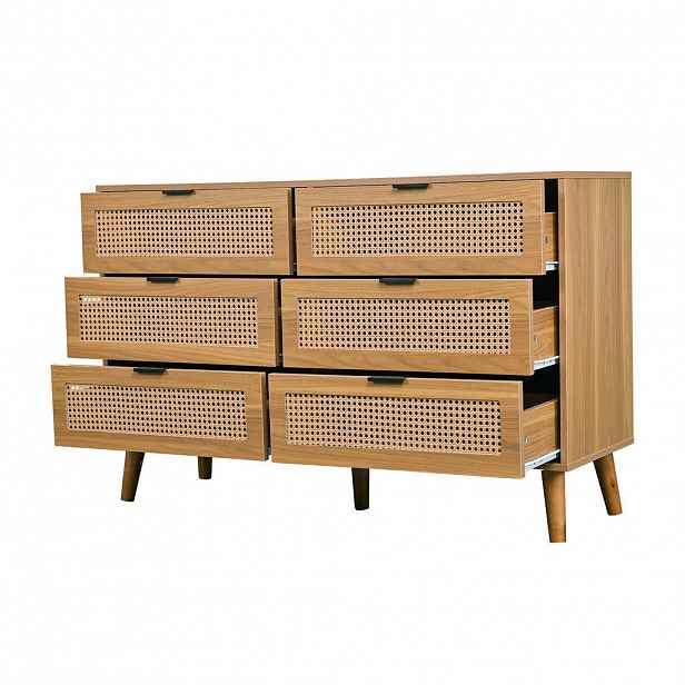 FLIEKS KOMODA 6 zásuvek dřevo 120x40x76.5cm