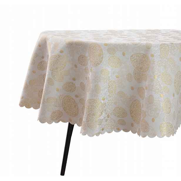 Ubrus Odolný Proti Skvrnám Ovál Zlatý 130X230 CM Písanka Krém Velikonoce Oválný