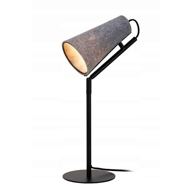 Minimalistická stolní lampa černá, šedé stínidlo E27 40W Lucide