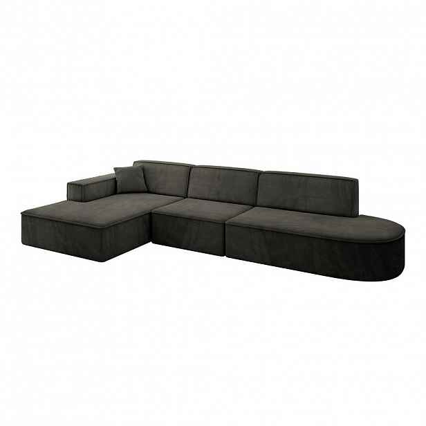 ALTDECOR ROHOVÁ SEDAČKA s otomanem vlevo IREA-L2-v4 – 327 x 165 x 77 cm, černá