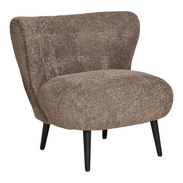 Hnědé křeslo z textilie bouclé Covelo – House Nordic