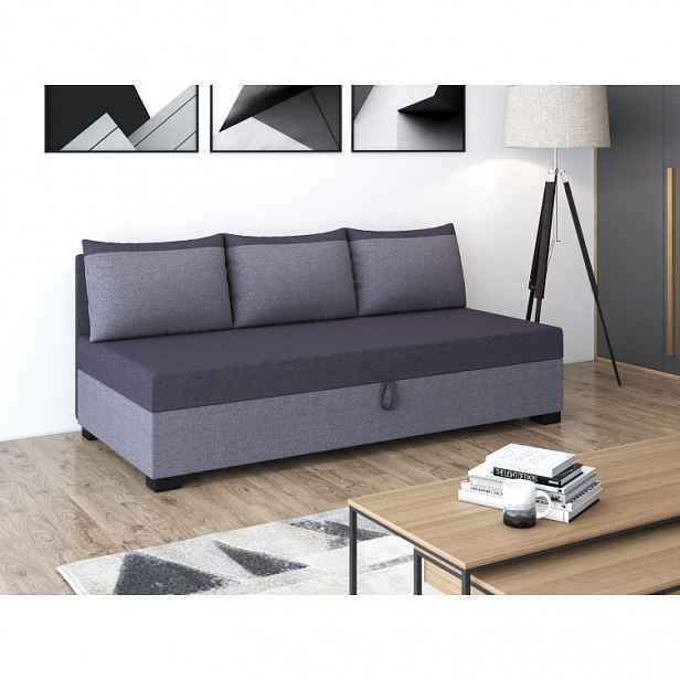 Jednolůžková postel 90x195 ZOLI PLUS 1 s polštáři - grafitová / šedá