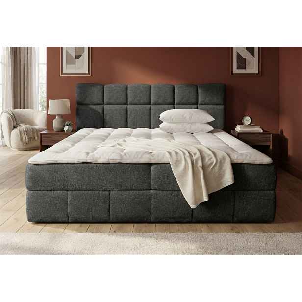 Manželská postel s úložným prostorem 160x200 VAFLIA - antracitová