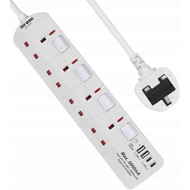 Prodlužovací kabel Se Ukase s Usb zásuvkami (5 V/5 A), 4-pinové zásuvky