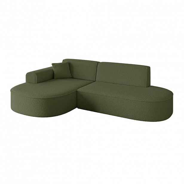 ALTDECOR ROHOVÁ SEDACÍ SOUPRAVA s otomanem vlevo MARI-L1 – 243 x 171 x 79 cm, zelená, buklé
