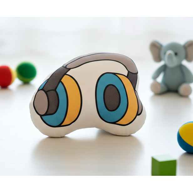 Dětský tvarovaný polštář HEADPHONES sluchátka 29x35x7 cm