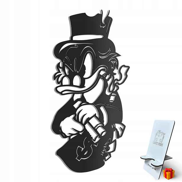 Dřevěný 3D obraz Scrooge McKwacza Nástěnná Dekorace Dárek