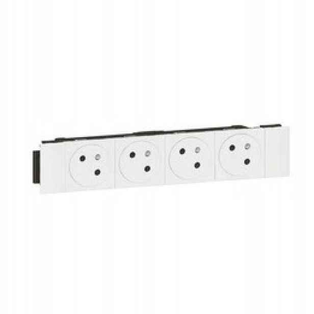 Legrand Mosaic Zásuvka Blok 4x2P+Z plochá 8M Bílá 077104L