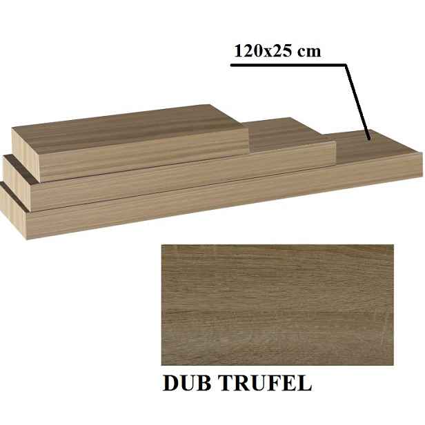 Nástěnná polička GANA 120x25 Dub