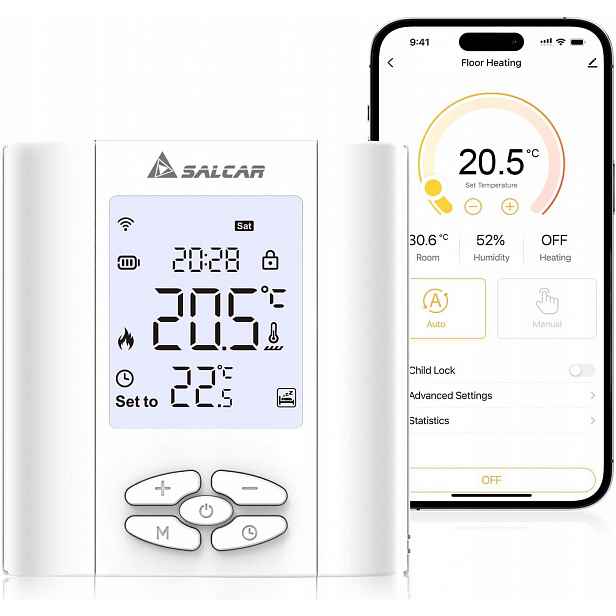 WiFi Termostat Salcar Pro Plynový Kotel Ovládání Z Telefonu Tuya Alexa