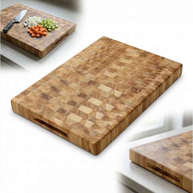 Krájecí deska Sztorcowa End Grain Blok dubová olejovaná 50x35x4 Premium