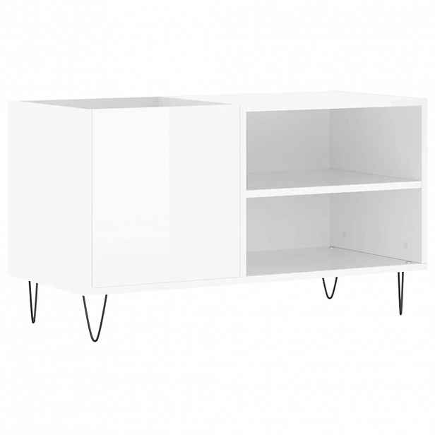 vidaXL Skříňka na LP desky lesklá bílá 85x38x48 cm kompozitní dřevo