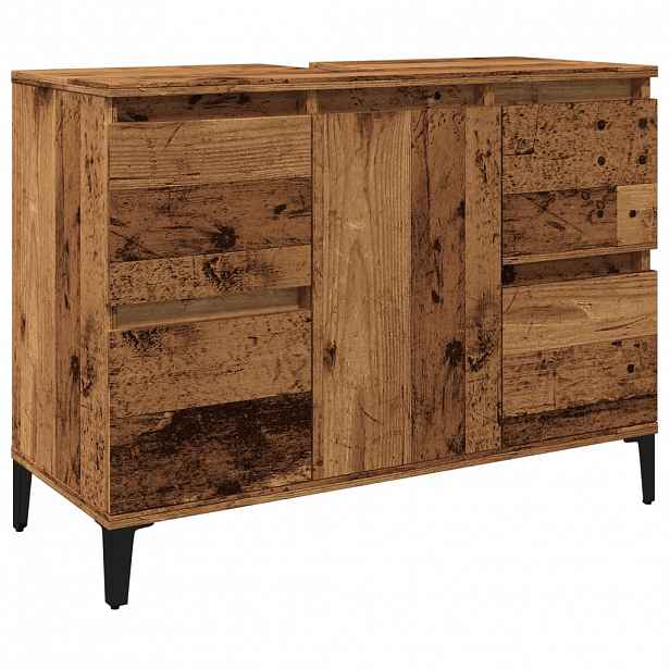 vidaXL Skříňka pod umyvadlo old wood 80 x 33 x 60 cm kompozitní dřevo