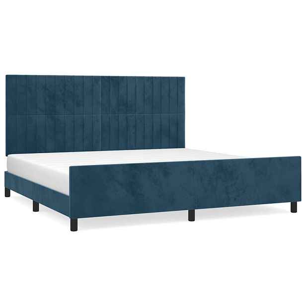 vidaXL Rám postele bez matrace tmavě modrý 200x200 cm samet