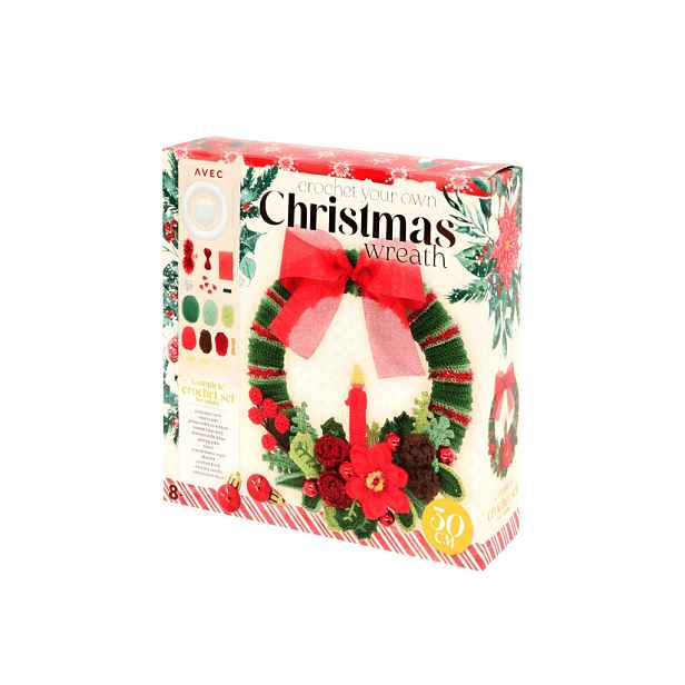 Kreativní sada CHRISTMAS WREATH pro háčkování vánočního věnce