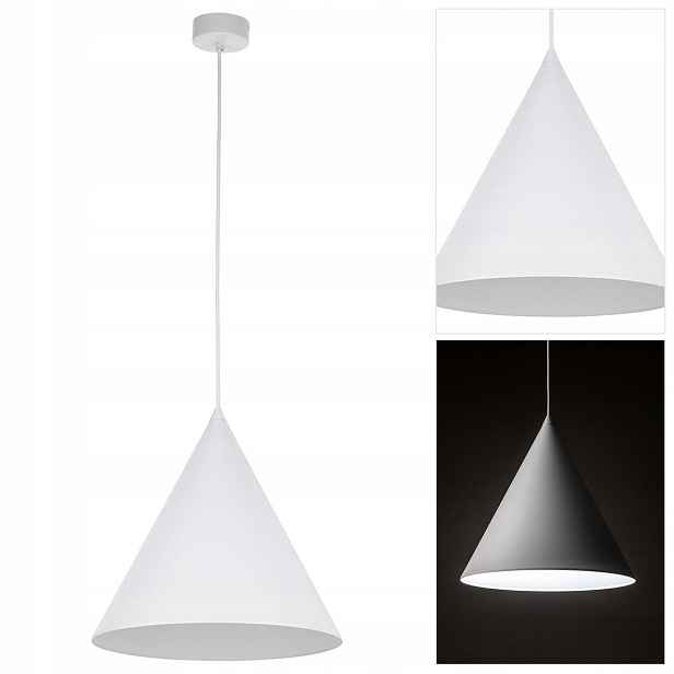 Závěsná Cono bílá s regulací nad kuchyňský stůl, zlatý lesk Tk Lighting