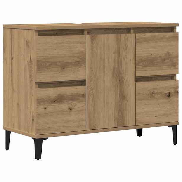 vidaXL Skříňka pod umyvadlo dub artisan 80x33x60 cm kompozitní dřevo