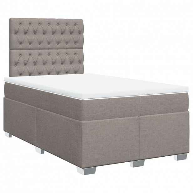 vidaXL Box spring postel s matrací taupe 120x200 cm textil