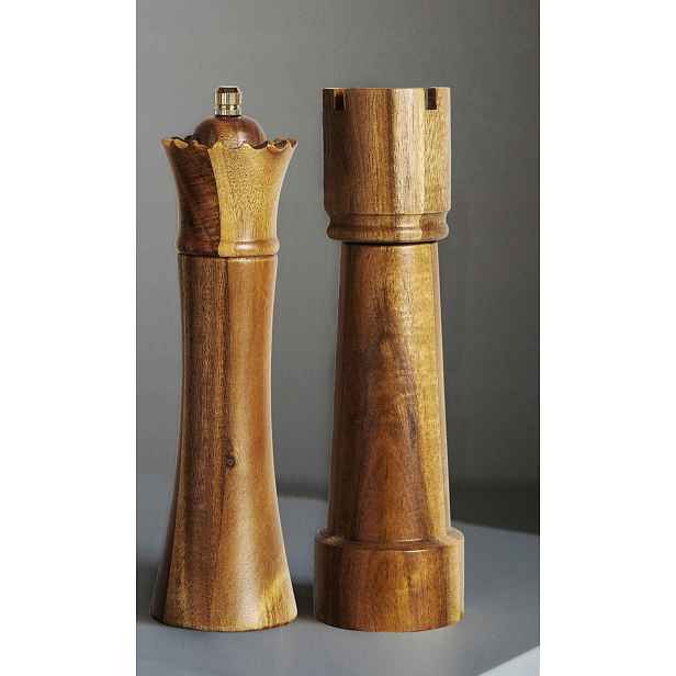 Mlýnek Na Sůl A Pepř, Dřevěný, Ruční Šachovnice, Keramický, 20 CM