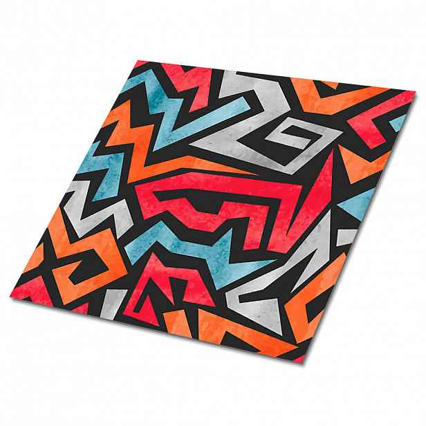 TULUP SAMOLEPICÍ OBKLADY NA STĚNU 9 ks 30x30 cm Graffiti abstrakce