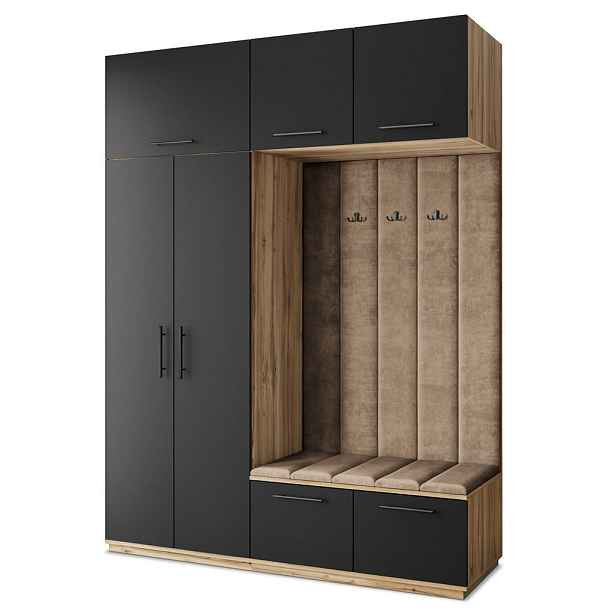 MASSENO MODERNÍ PŘEDSÍŇOVÁ SESTAVA REMA, 180/240/60 cm, dub Wotan