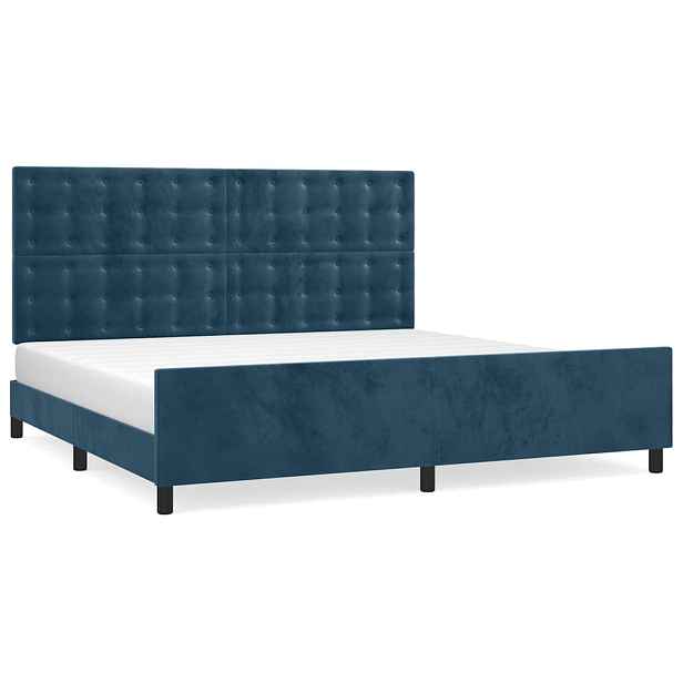 vidaXL Rám postele bez matrace tmavě modrý 200x200 cm samet