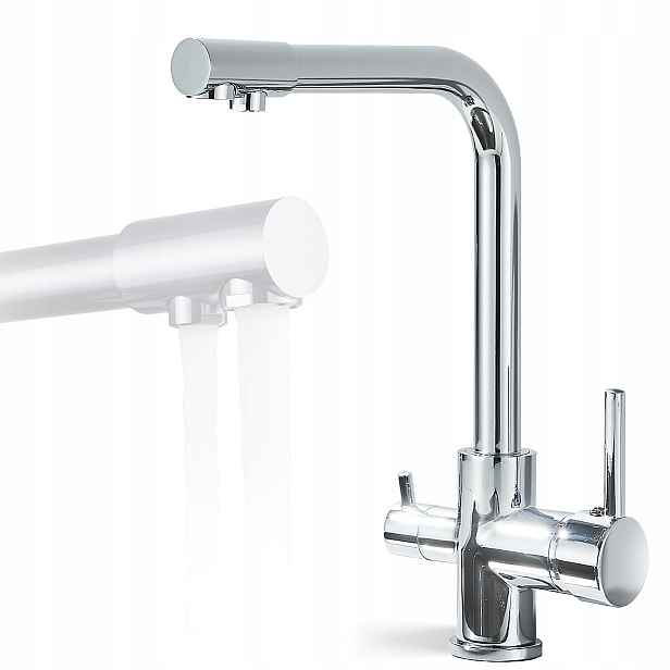 Kuchyňská třícestná baterie pro filtr Fluxus Chrom Stříbro Armatura Kohoutek