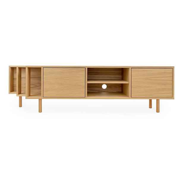 TV stolek v dekoru dubu v přírodní barvě 189x50x44 cm Shift – Woodman