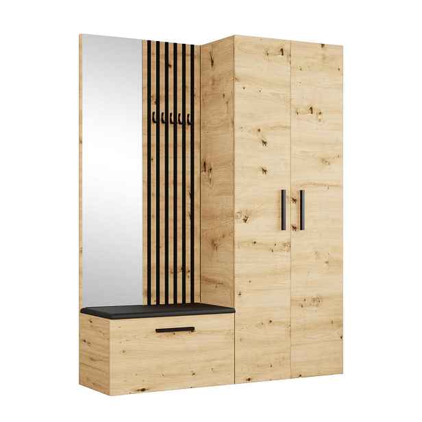 MASSENO MODERNÍ PŘEDSÍŇOVÁ SESTAVA MODULO, 160,6/204/40 cm, dub Artisan