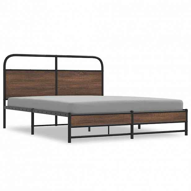 vidaXL Rám postele bez matrace 150x200 cm hnědý dub kompozitní dřevo