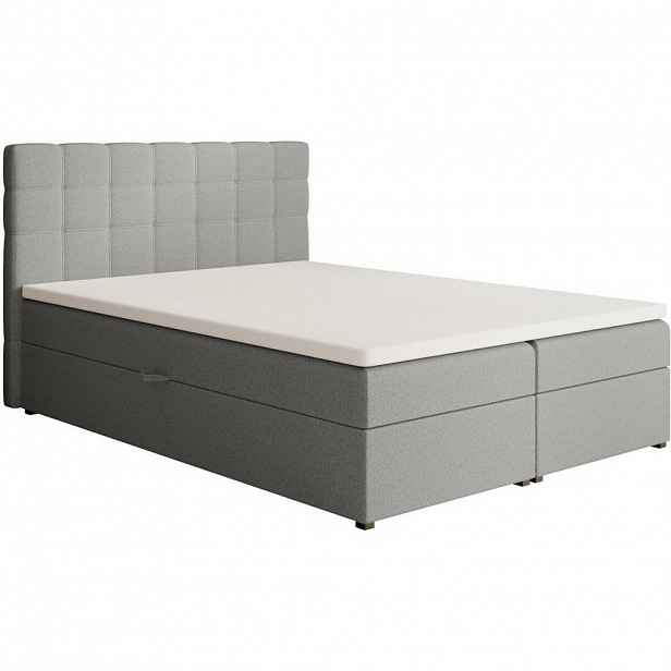 Beautysofa ČALOUNĚNÁ postel Topiq I 164/203/103, šedá, bouclé látka