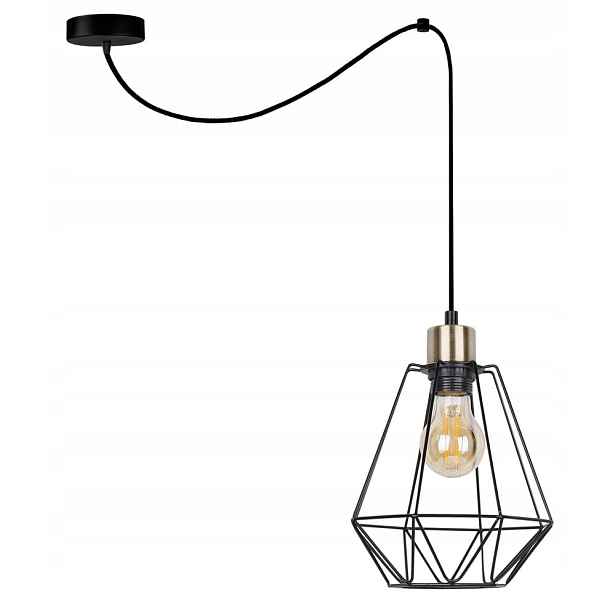 Candellux závěsná lampa Primo 31-00279 černo-zlatá 1xE27 60W Ø19 cm