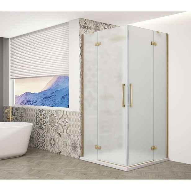 Gelco Trinity - Sprchový kout 100x100 cm, matné sklo/zlatá GT2210-10M-G