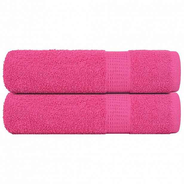 vidaXL Ručníky FROGN 2 ks růžové 100x150 cm 360 g/m²