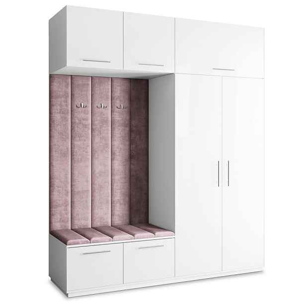 MASSENO MODERNÍ PŘEDSÍŇOVÁ SESTAVA REMA, 200/240/60 cm, bílá