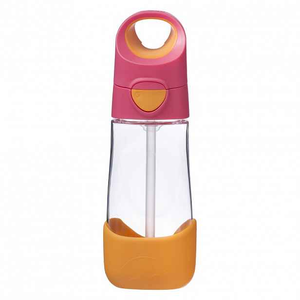b.box Lahev na pití s brčkem 450 ml varianta: růžová/oranžová