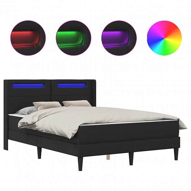 vidaXL Rám postele s matrací Černá 120 x 190 cm Umělá kůže