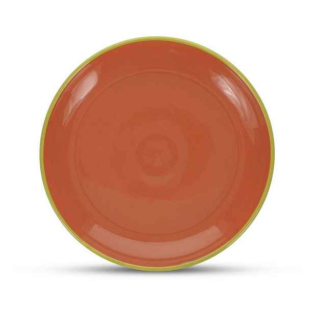 Zelený/oranžový dezertní  talíř z kameniny ø 18 cm Duo – ONA