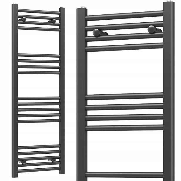Koupelnový Radiátor Žebřík 400x1200 409W 18-ŽEBEREK Černý Slim 40x120cm